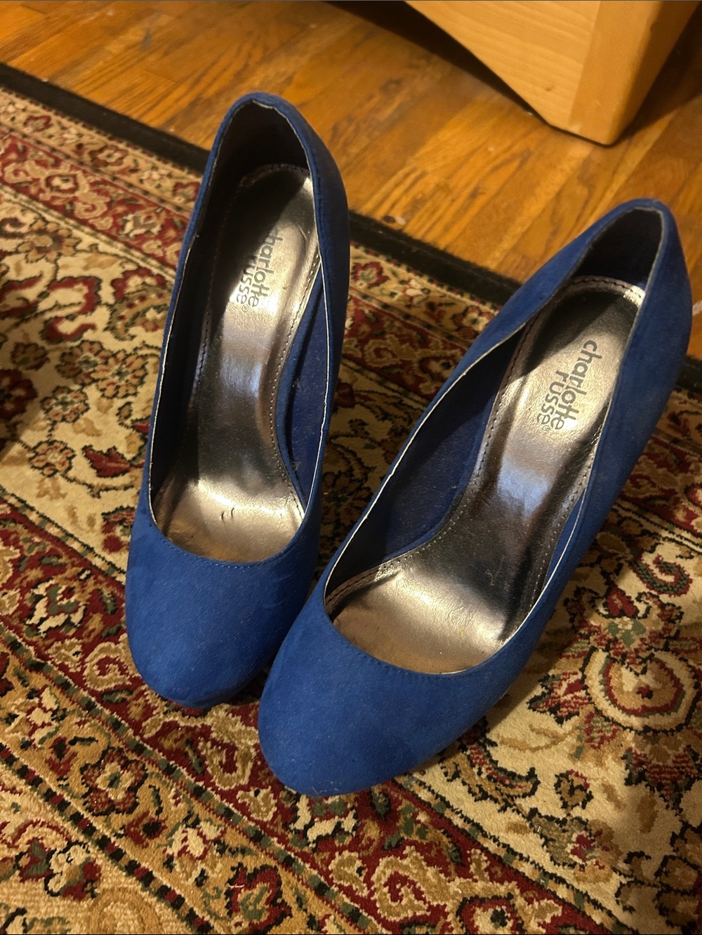 Charlotte Russe Blue Suede Pointed Pumps